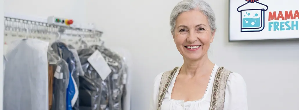 MamaFresh-Mitarbeiterin in der Wäscherei in Kitzbühel